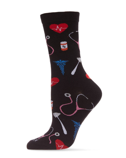 Medical Theme Bamboo Women's Crew Socks
