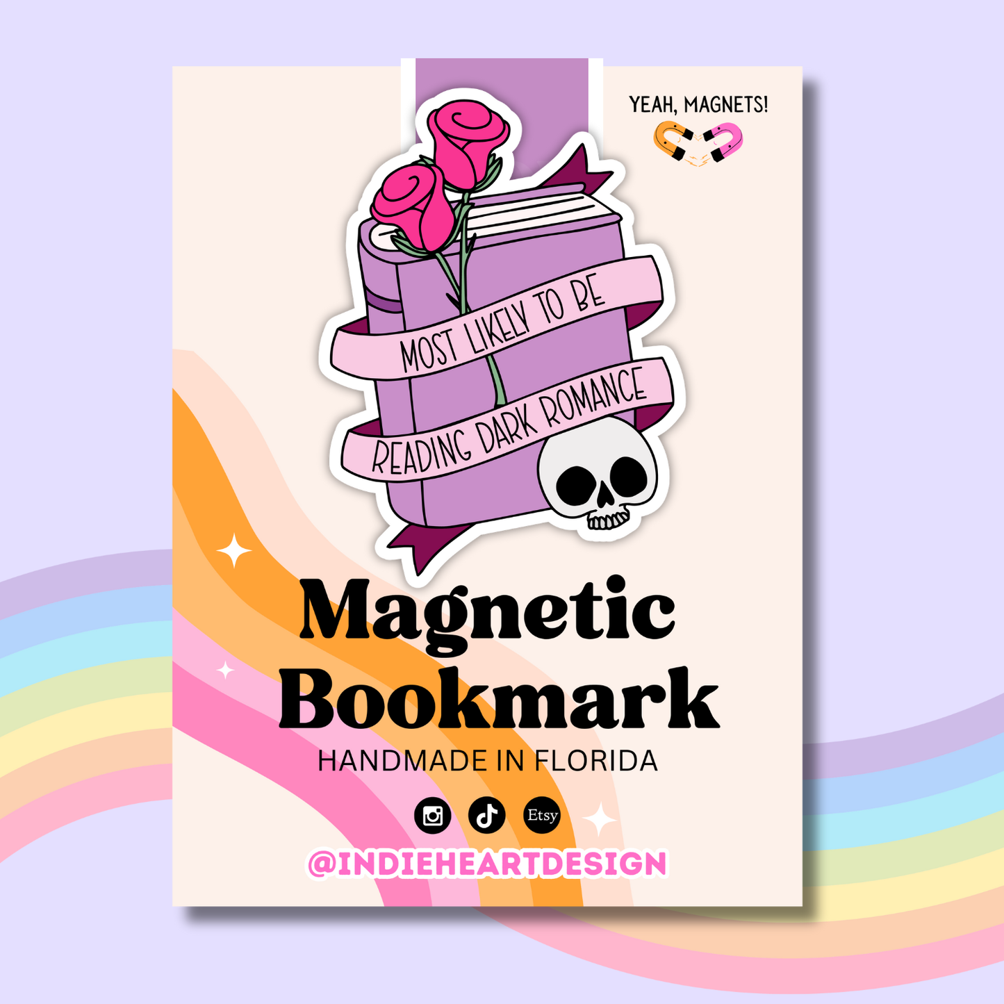 Dark Romance Reader Magnetic Bookmark 