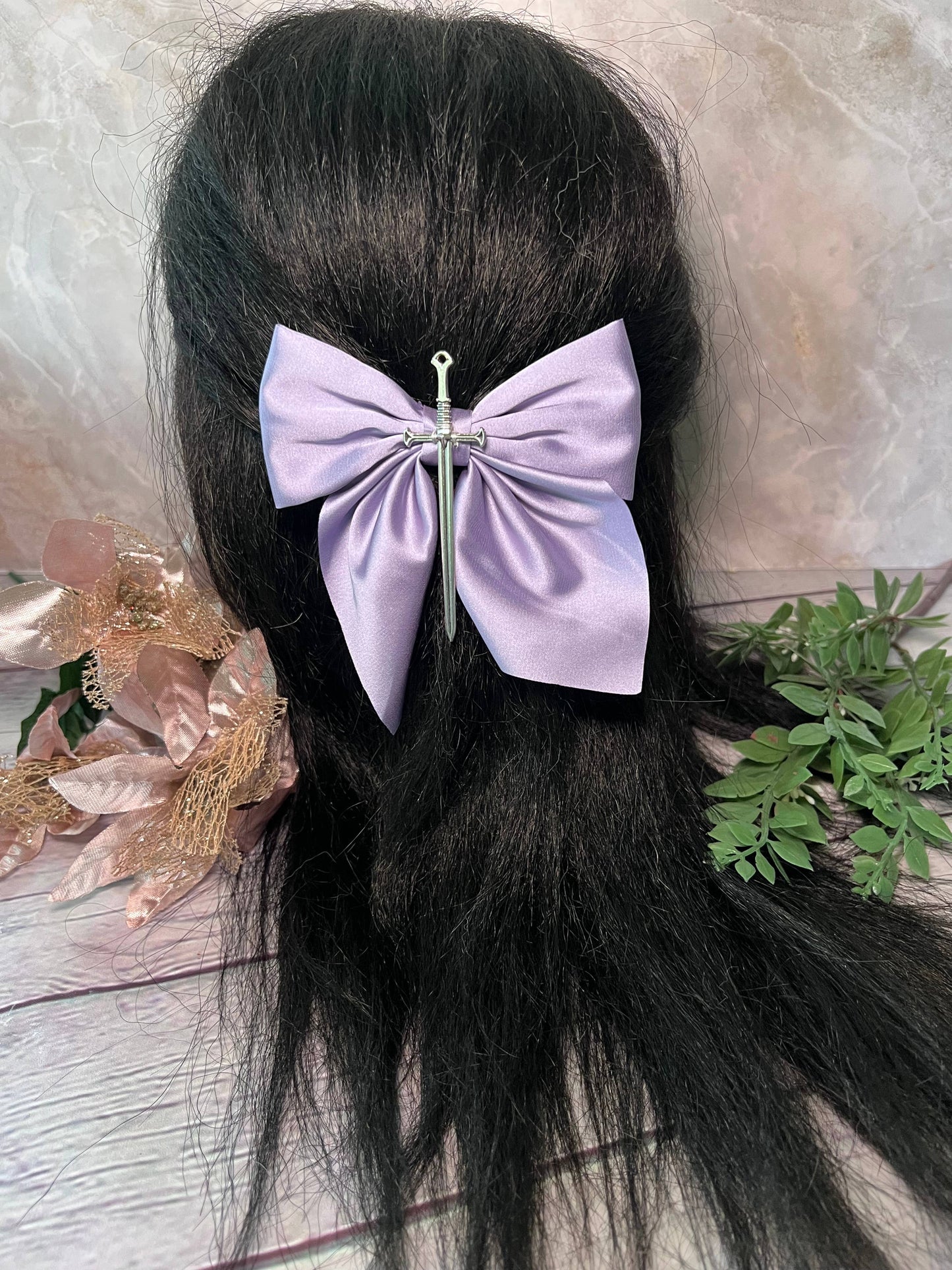Fantasy inspired sword bow- Small hair bow 