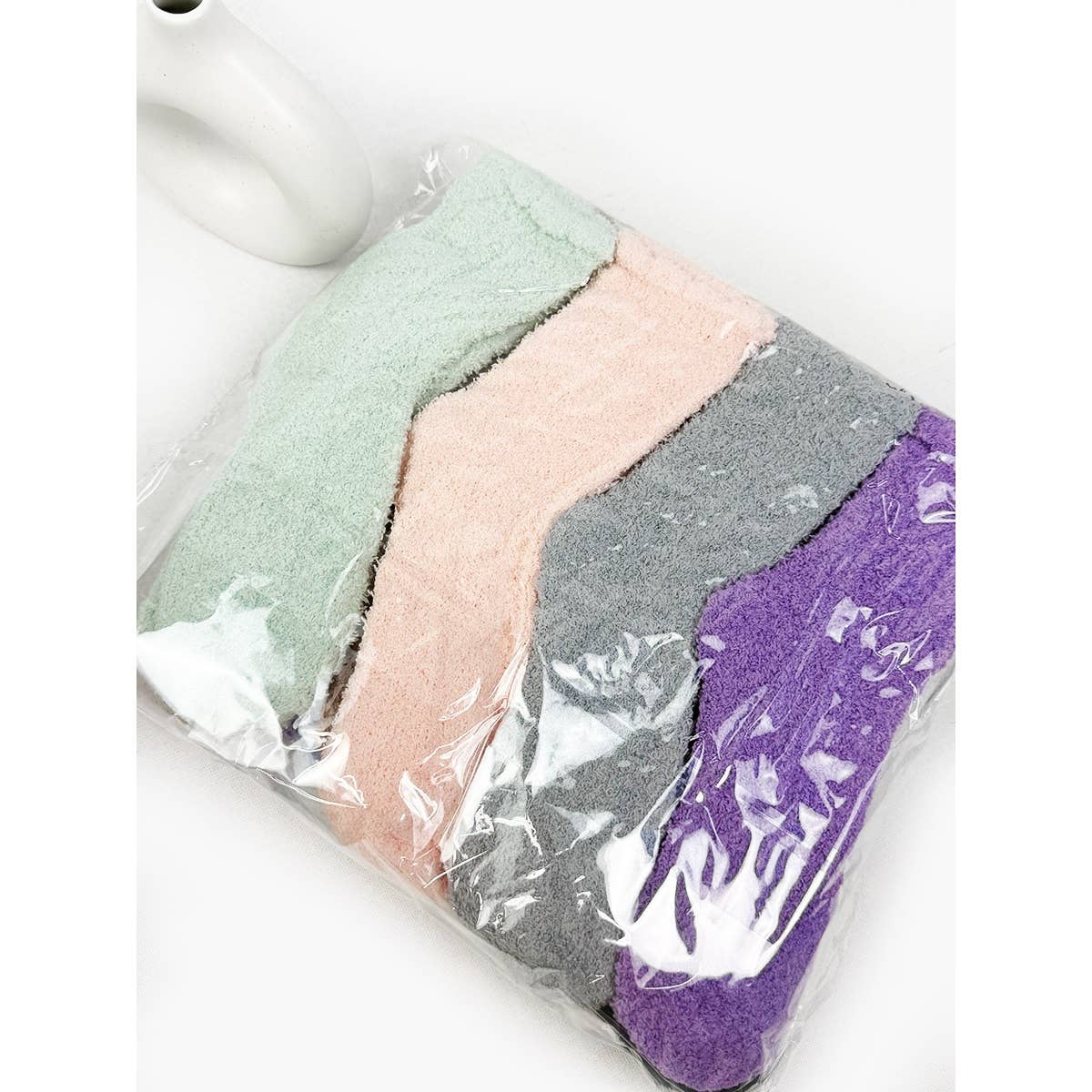 Solid Cabin Plush Warm Sleep Soft Adult Socks