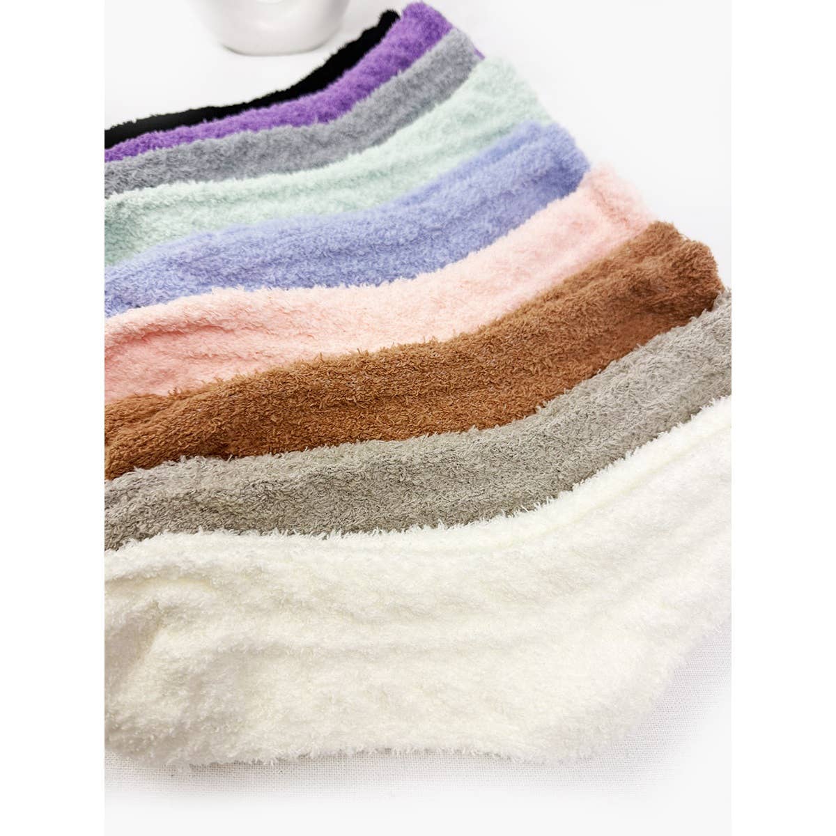 Solid Cabin Plush Warm Sleep Soft Adult Socks