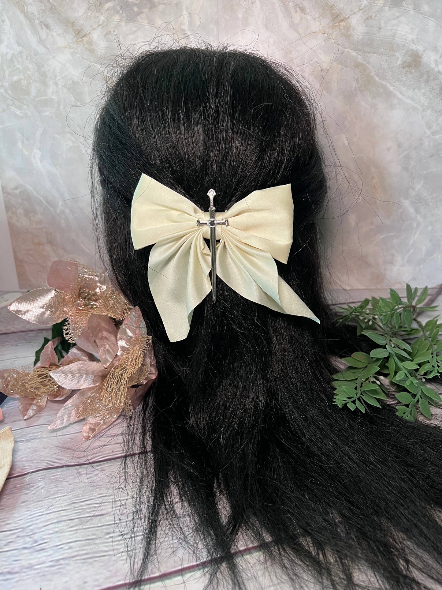 Fantasy inspired sword bow- Small hair bow 