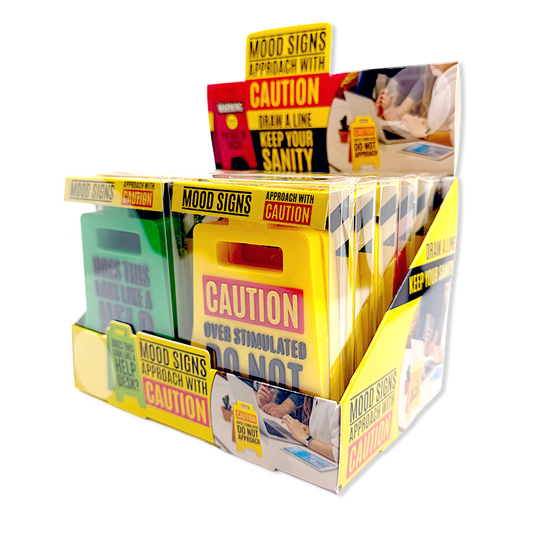 Standing 4.75" 3D Mood Caution Sign Assortment - 12/Display