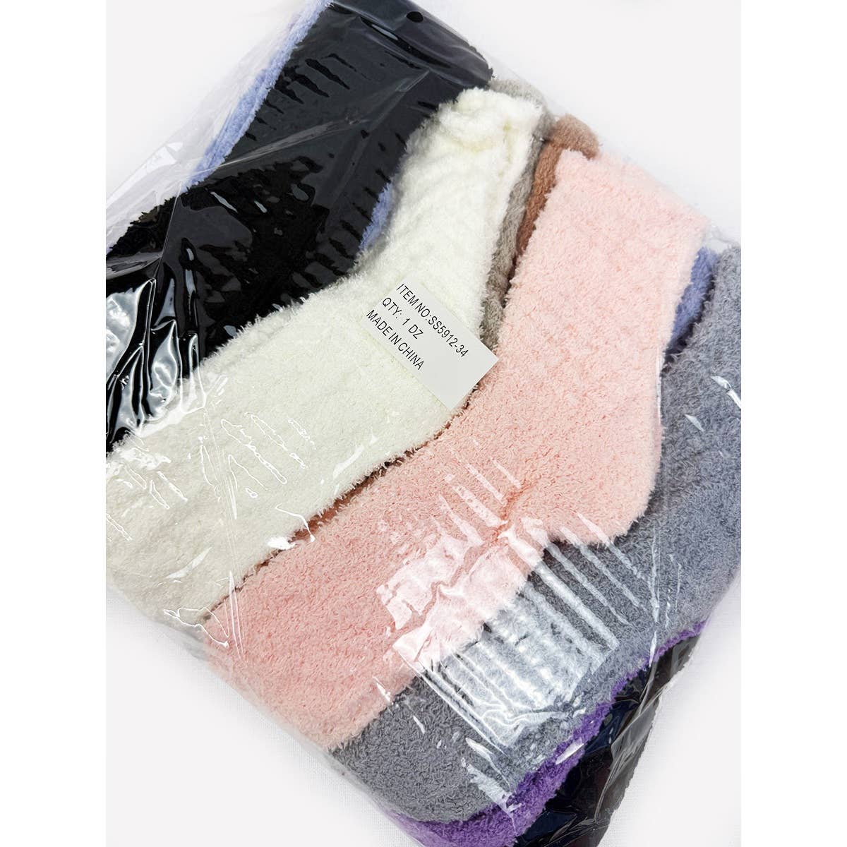 Solid Cabin Plush Warm Sleep Soft Adult Socks