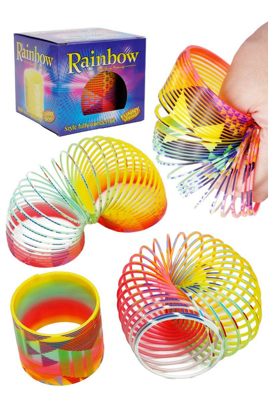 Geometric Print Rainbow Ombre Walking Slinky Toy