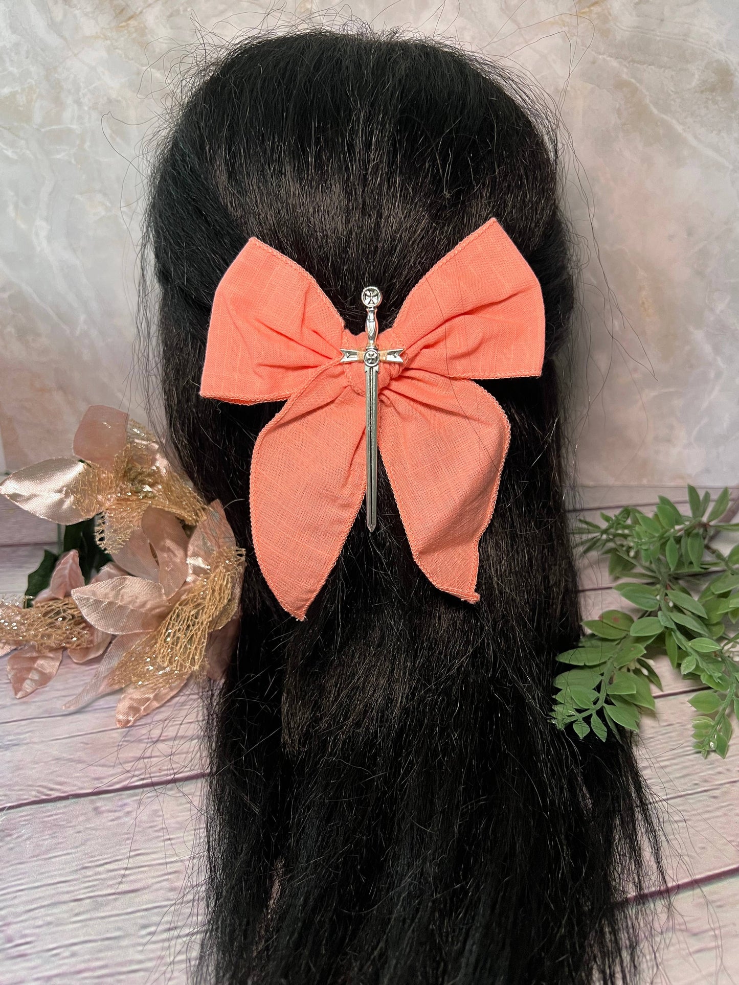 Fantasy inspired sword bow- Small hair bow 