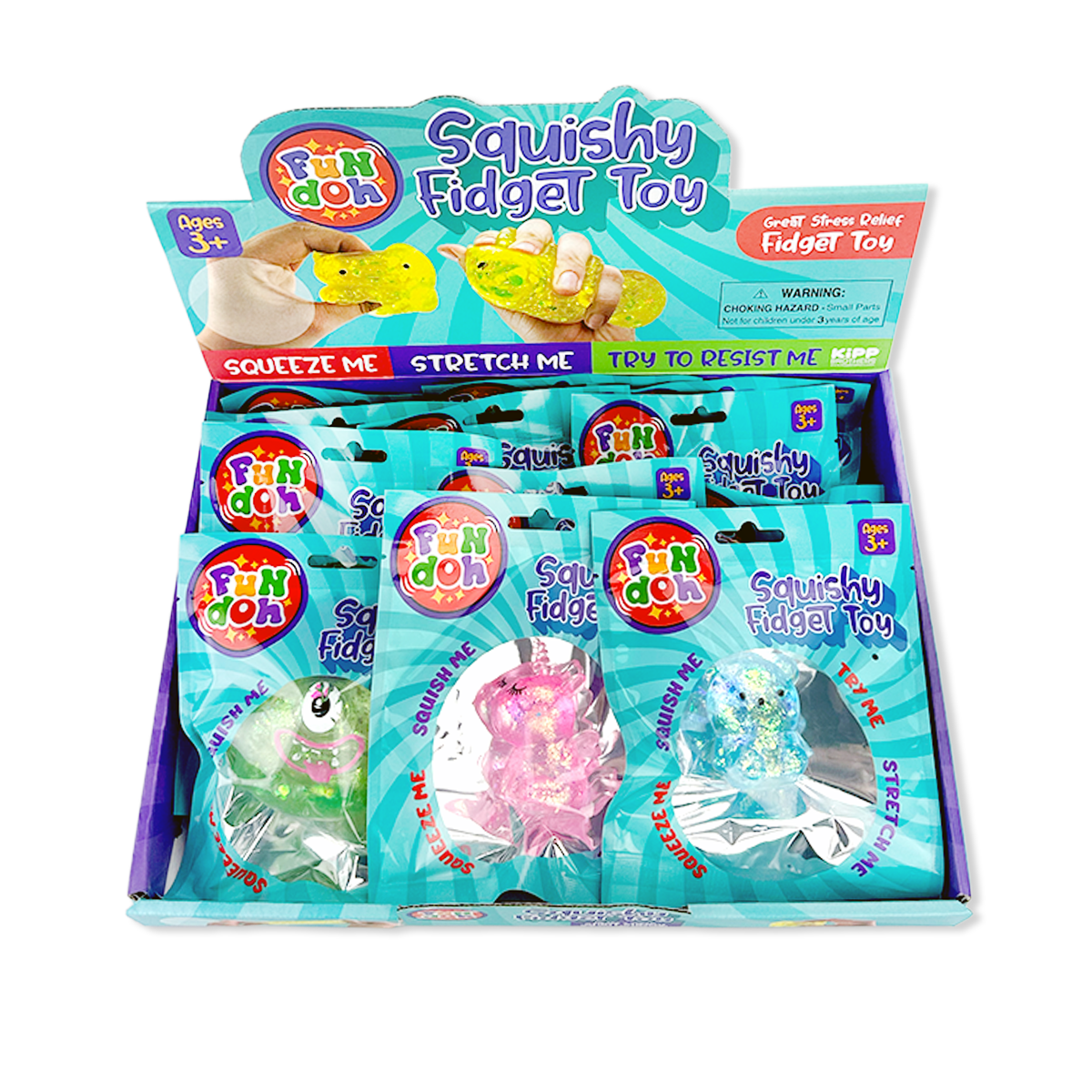 Fun Doh Squish and Squeeze Gummy Fidget Toy - 12/Display