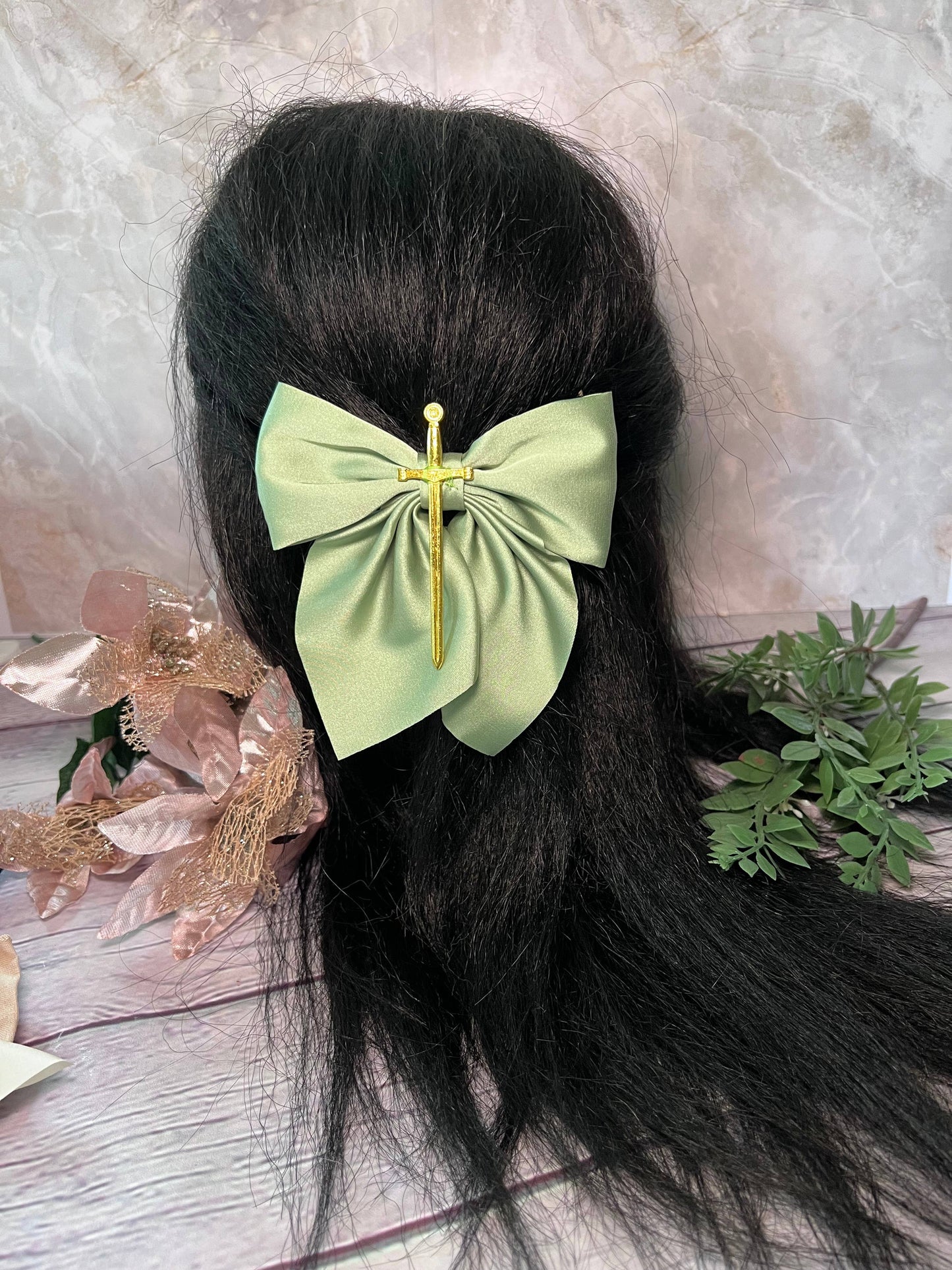 Fantasy inspired sword bow- Small hair bow 