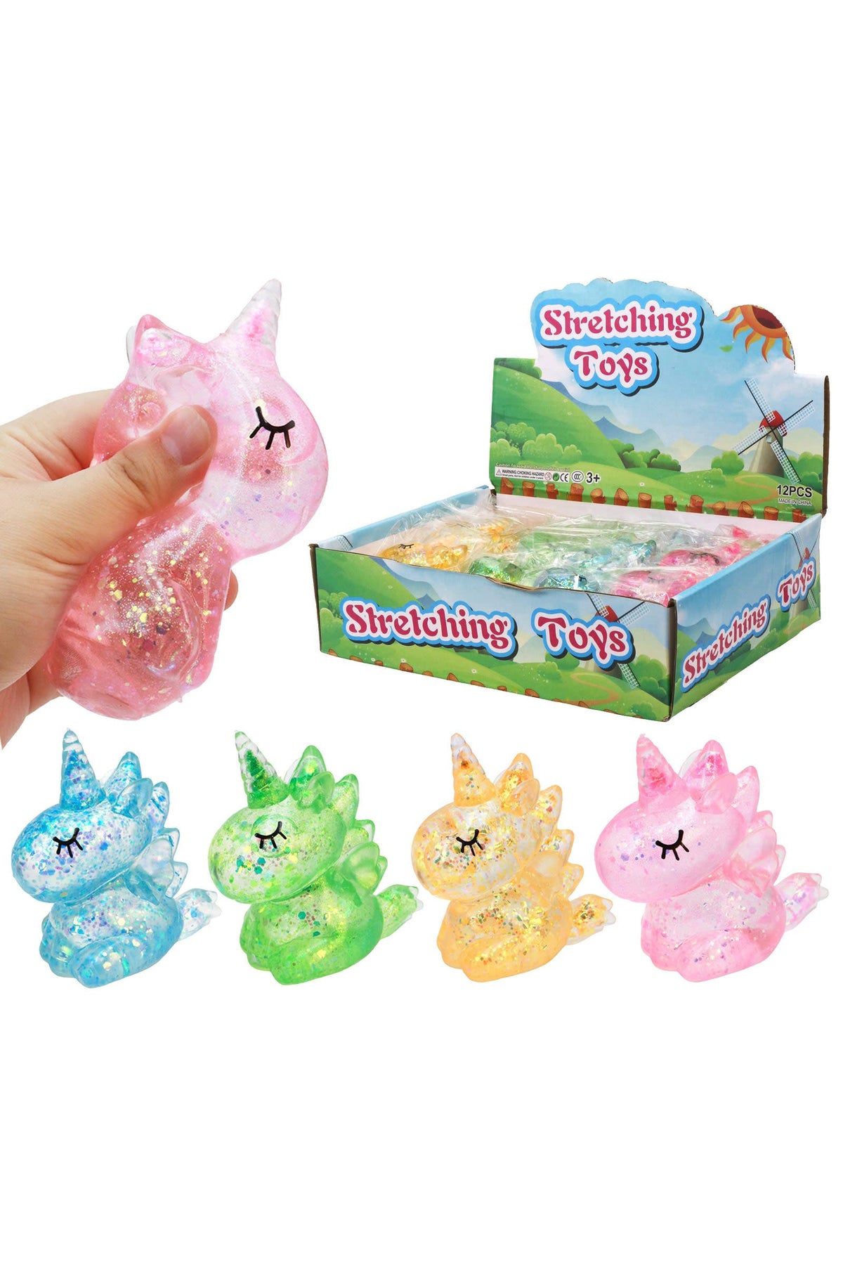 Sleepy Unicorn Glittery Maltose Putty Filled Squishy