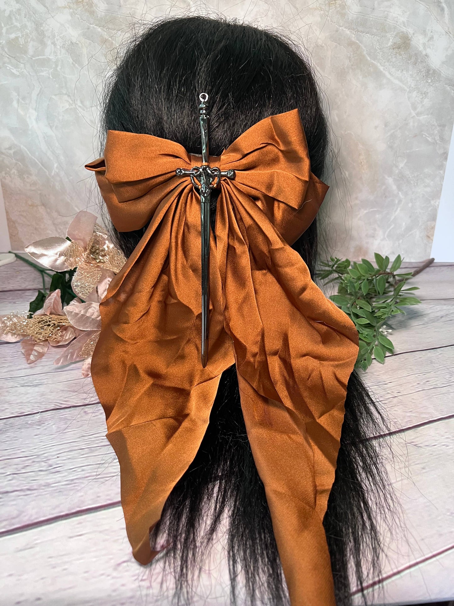 Fantasy inspired sword bow- oversized hair bow 