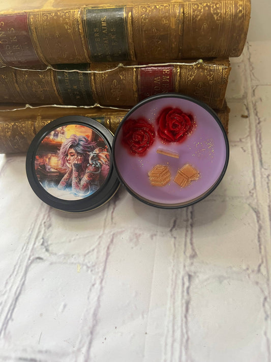 Fantasy book candles- 4 oz, Scented, small candle, bookstore