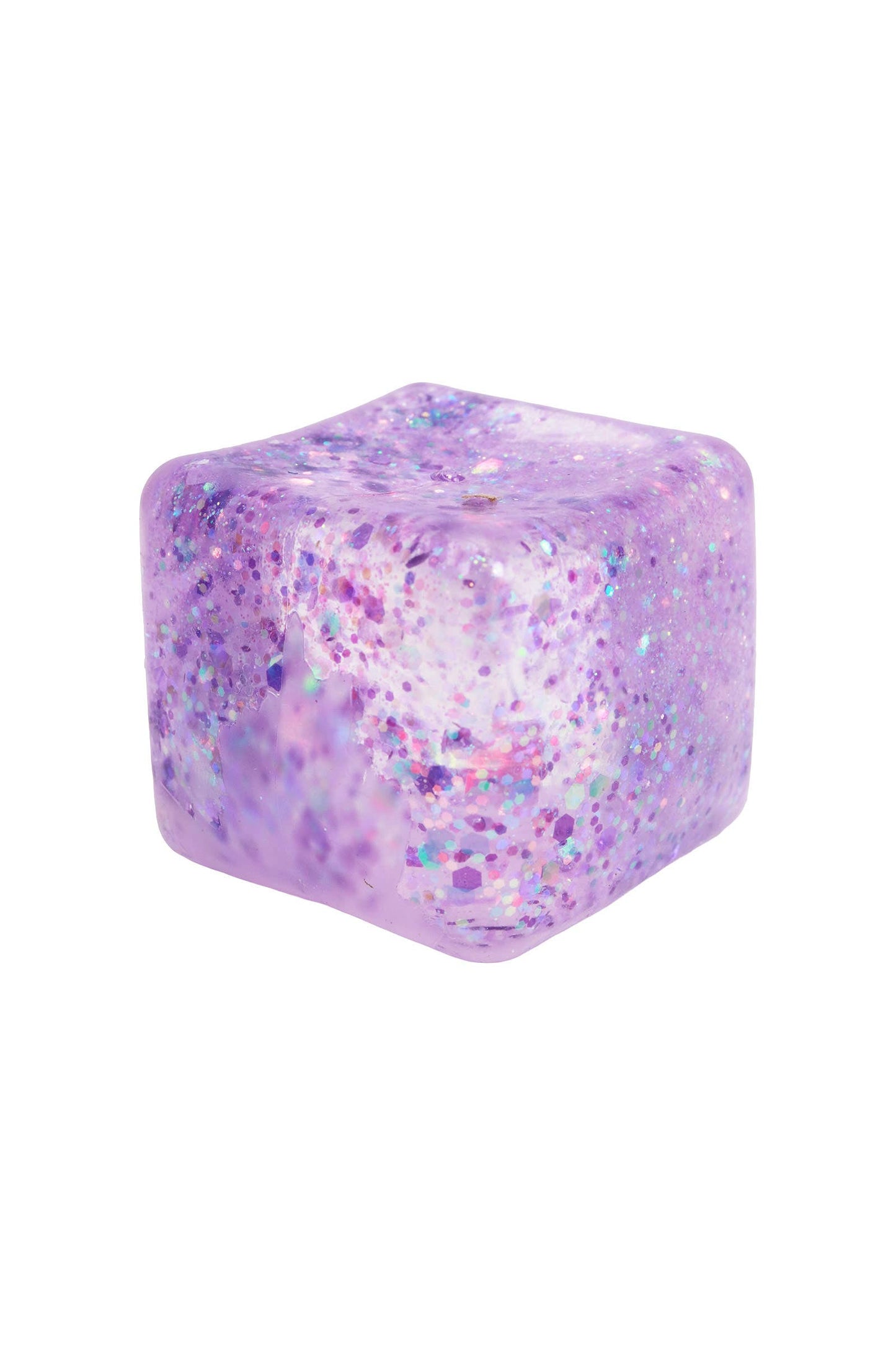 Iridescent Glitter Cube Maltose Putty Filled Squishy