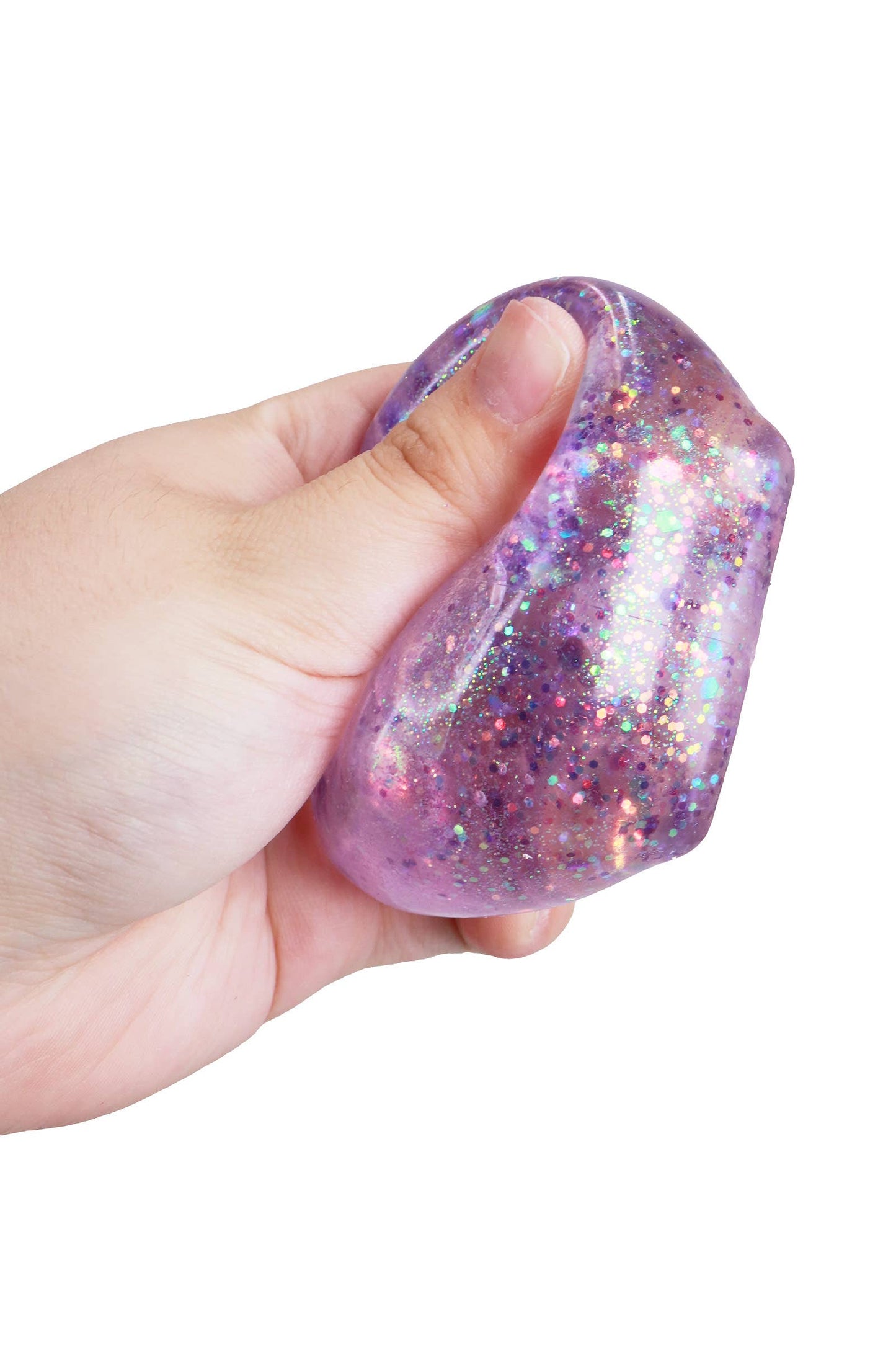 Iridescent Glitter Cube Maltose Putty Filled Squishy