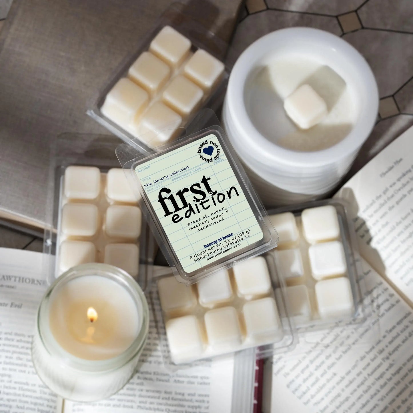 Bookish Wax Melts, Gifts For Book Lovers, Library Card Book 